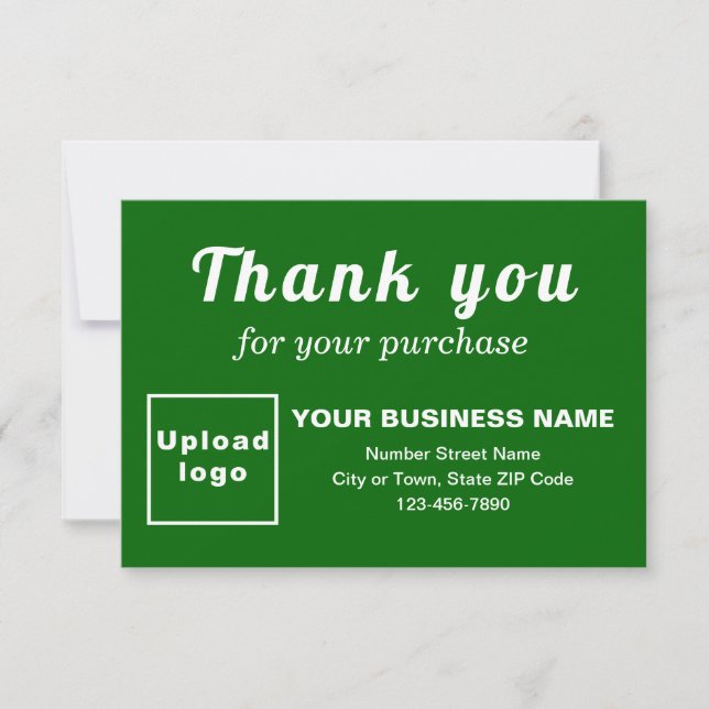 Merci Pour Votre Achat Carte Plat Verte (Devant)