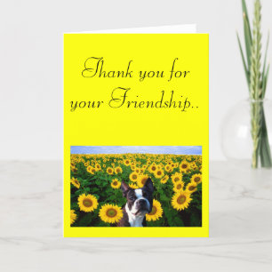Merci pour votre amitié Boston Terrier carte