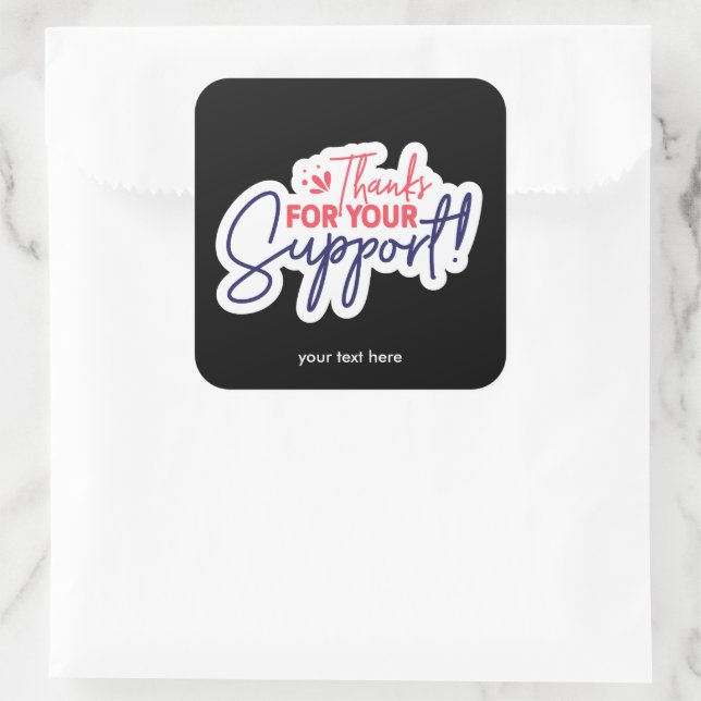Merci pour votre autocollant de support (Sac)