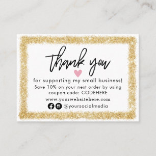 Merci Pour Votre Carte de visite Code Coupon De Co