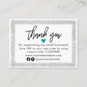 Merci Pour Votre Carte de visite Code Coupon De Co