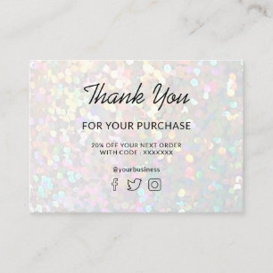 merci pour votre carte de visite d'achat