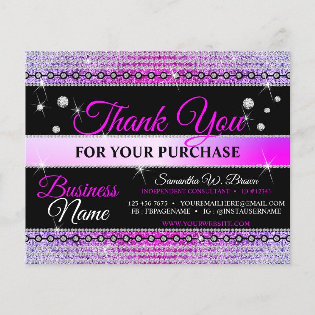 Merci pour votre commande de bijoux Sparkle Purple (Devant)