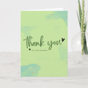 Merci pour votre gentillesse Carte aquarelle verte