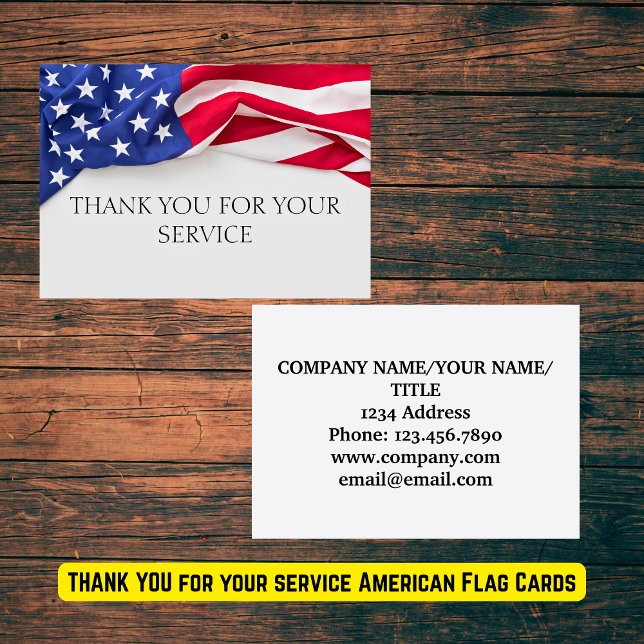 MERCI pour votre service American Flag Cards (THANK YOU for your service American Flag Cards
)