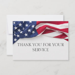 MERCI pour votre service American Flag Cards