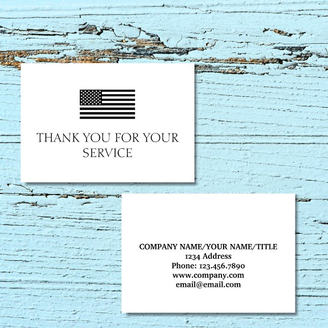 Merci pour votre service Drapeau américain minimal (Thank You For Your Service Minimal American Flag Cards)