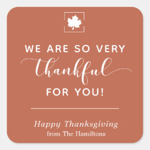 Merci pour vous Sticker d'Action de grâce en rouil