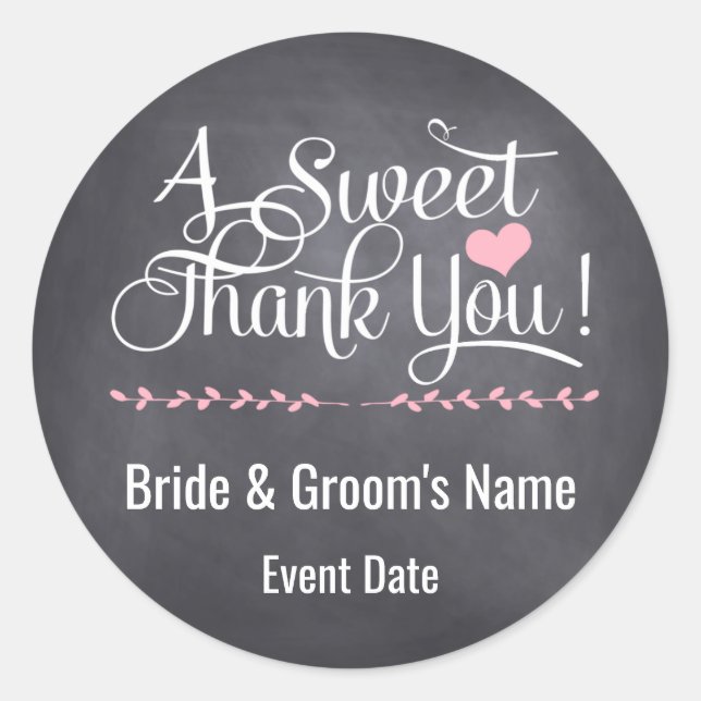 Merci préférer autocollant pour mariages et douche (Devant)