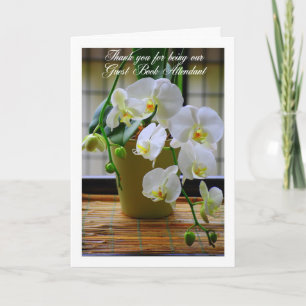 Merci Préposé au Livre d'Or Orchidées Blanches