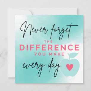 Merci principal, Merci carte d'enseignant