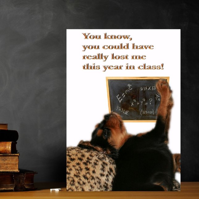 Merci Prof de Maths, Cavalier King Charles (Get that Awwwww factor with this adorable thank you teacher card!)