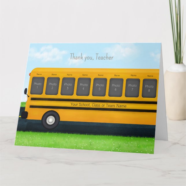 Merci Professeur Autobulle Jaune 16 Photos Carte (Devant)
