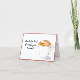 Merci Professeur d'Anglais Aquarelle Cappuccino