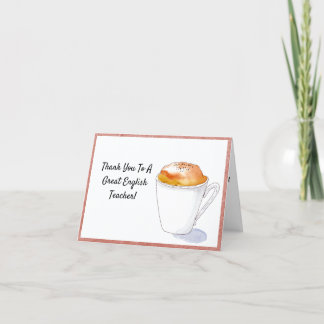 Merci Professeur d'Anglais Aquarelle Cappuccino