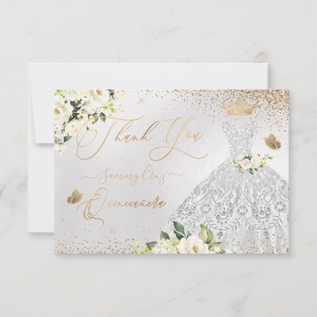 Merci Quinceanera Faux Parties scintillant en arge (Devant)