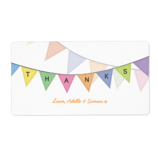 Merci Rainbow Banner Étiquette