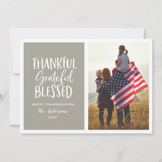 Merci, reconnaissant, béni photo d'action de grâce (Devant)