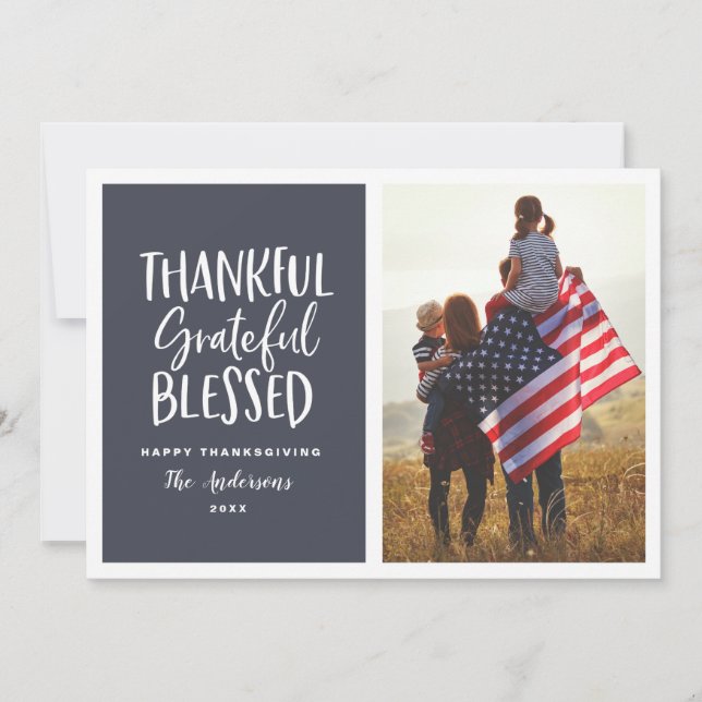 Merci, reconnaissant, béni photo d'action de grâce (Devant)