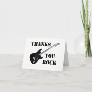 Merci Rock Black&whiteThank You Note card