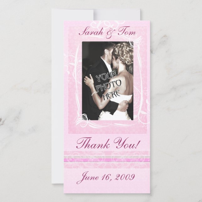 Merci rose Carte photo Customisé (Devant)