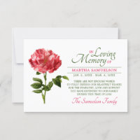 MERCI ROSE de cru rouge floral funèbre de