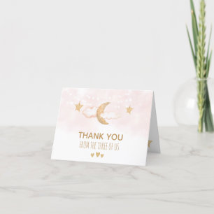 Merci rose de la carte de nous trois