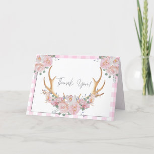 Merci   Rose En vichy BOHO Floral Antlers