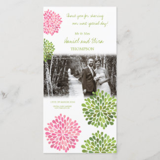 Merci rose et fleurs vertes Photo Mariage