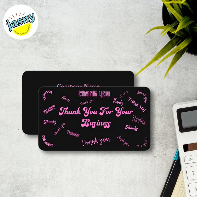 Merci rose et noir Insertion/ Carte de visite (Créateur téléchargé)