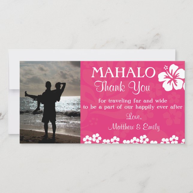 Merci rose Fleurs de plage Carte photo (Devant)