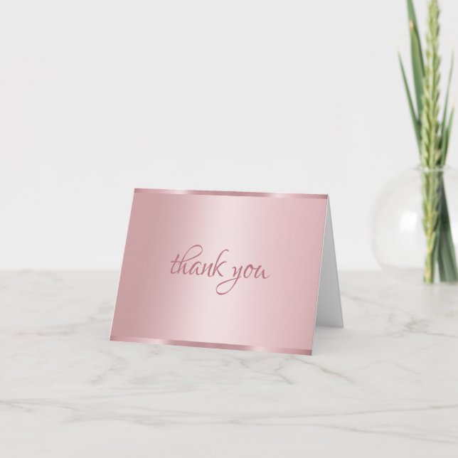 Merci Rose Gold Texte Manuscrit Script Tendance (Devant)