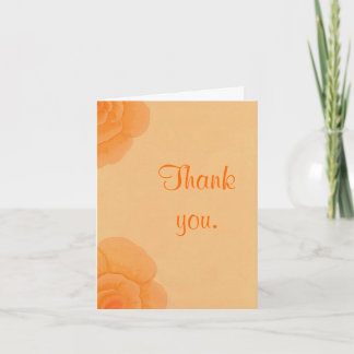 Merci, roses orange fané, cartes de remerciement d