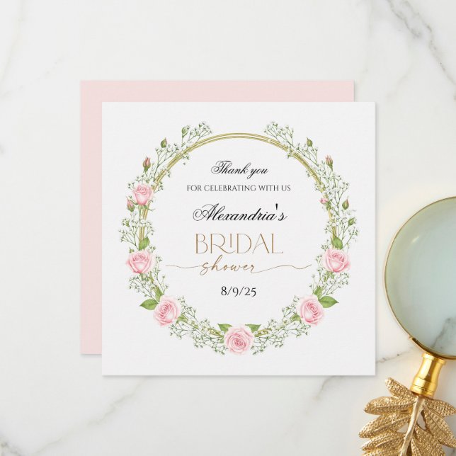 Merci Roses roses et Gypsophile (Devant/Arrière en situation)