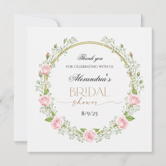 Merci Roses roses et Gypsophiles (Devant)