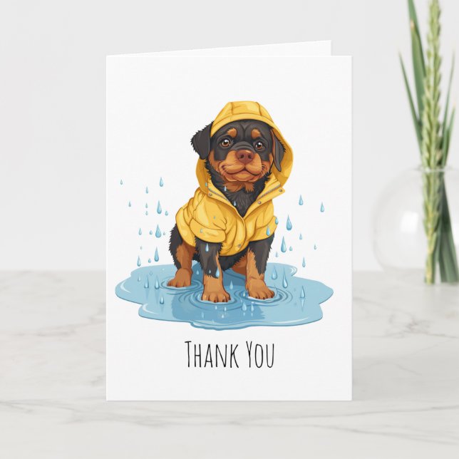Merci Rottweiler Chien portant Raincoat (Devant)