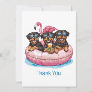 Merci Rottweiler Chiens Flamant rose Tube de pisci