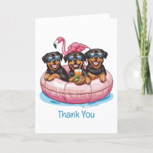 Merci Rottweiler Chiens Flamant rose Tube de pisci