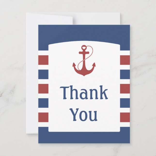 Merci rouge de mariage d'Ancre de coeur (Devant)