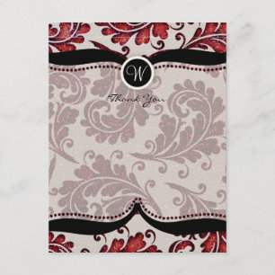 Merci rouge de mariage de Paisley de damassé