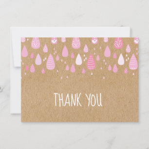 Merci Rustic Kraft Gouttes de Pluie Roses