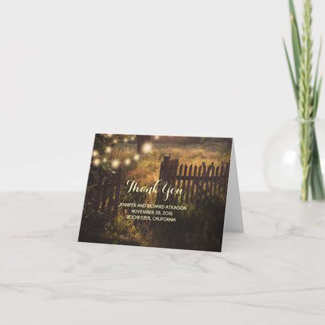 Merci rustique de mariage campagnard (Devant)