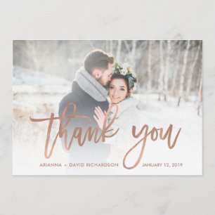 Merci rustique   Faux Rose Gold Mariage Photo
