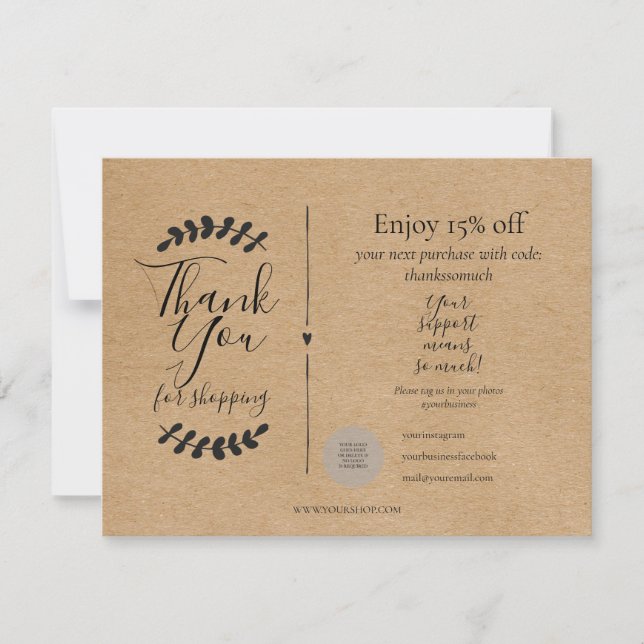 Merci Rustique Kraft Pour Shopping Rabais (Devant)