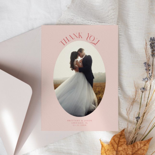 Merci rustique Ovale Frame rose Mariage Photo (Créateur téléchargé)