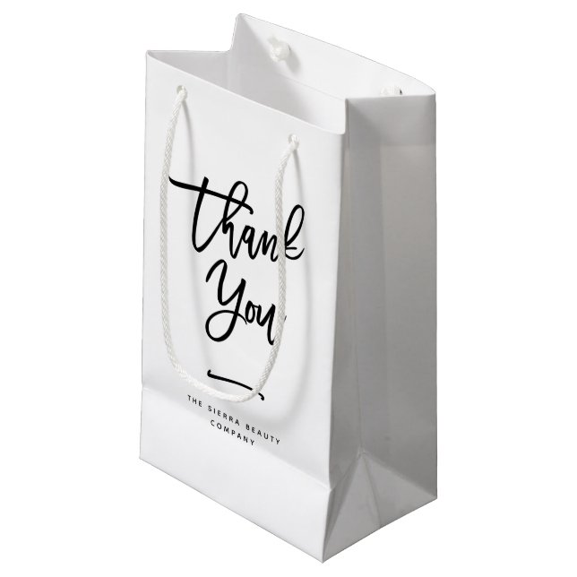 Merci | Sac commercial personnalisé chic (Devant Angle)