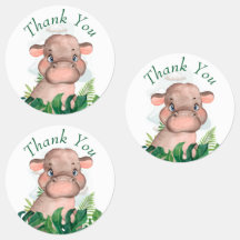 merci Safari hippo Étiquettes