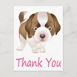 Merci Saint Bernard Puppy Chien Carte postale