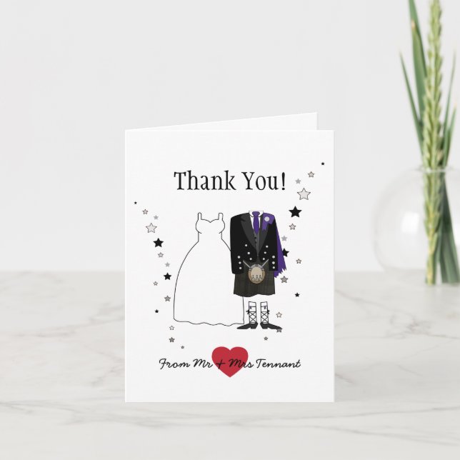 Merci Scottish Bride & Groom violet (Devant)