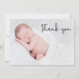 Merci Script Baby Photo Faire-part de naissance